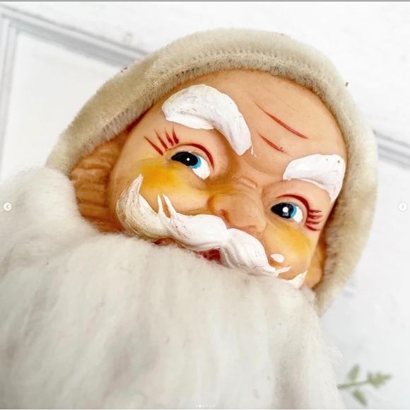 Vintage Revolving Musical Santa Music Box Jingle Bells Japan Rubber Face WORKS - Picture 2 of 6